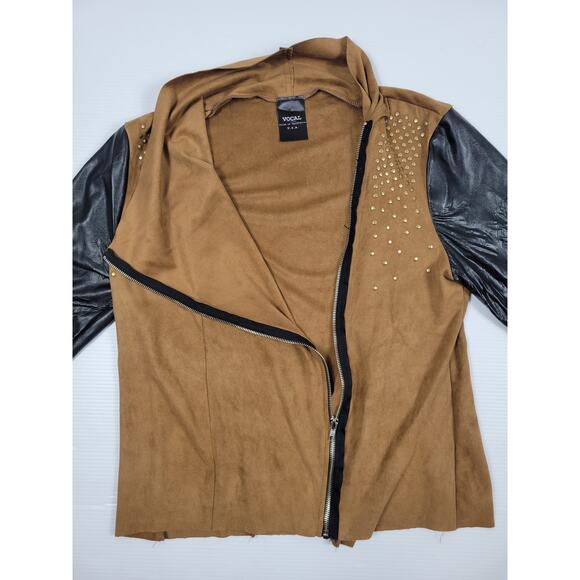 Vocal Womens Large Faux Suede Brown Studded Western‎ Jacket 16831J Cut 20306 - Picture 2 of 8